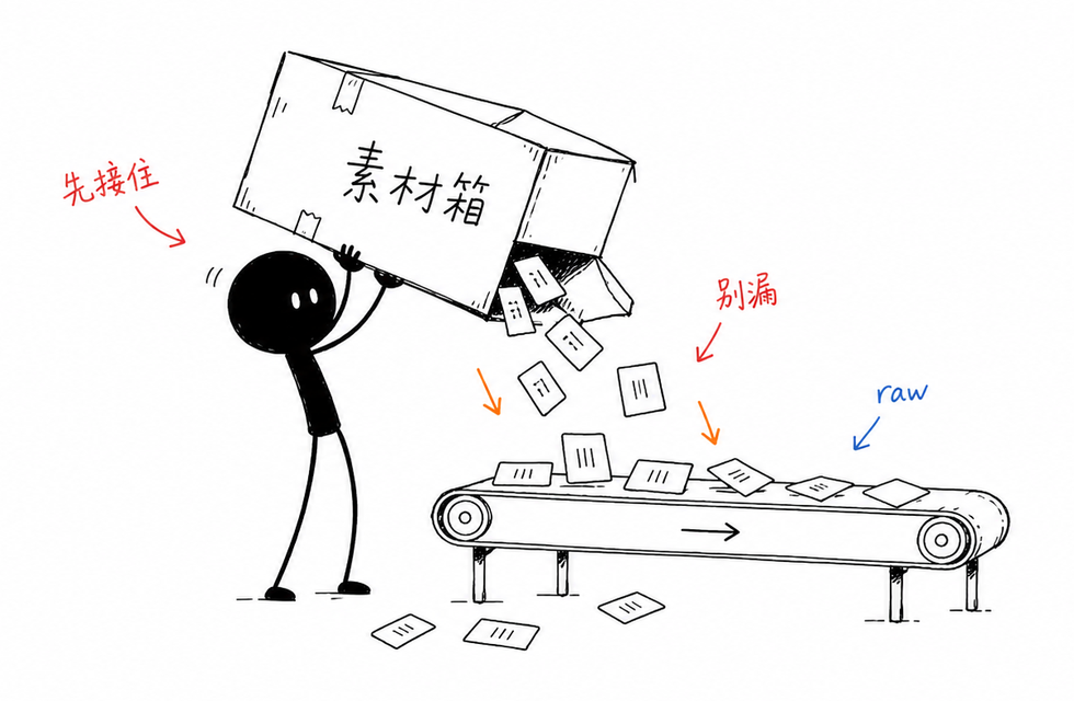 素材箱和传送带
