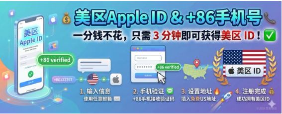 美区 Apple ID 和 +86 手机号注册教程封面